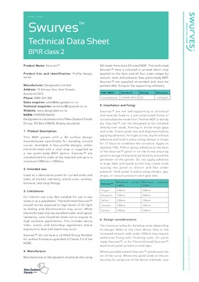 Swurves Technical Data Sheet / BPIR