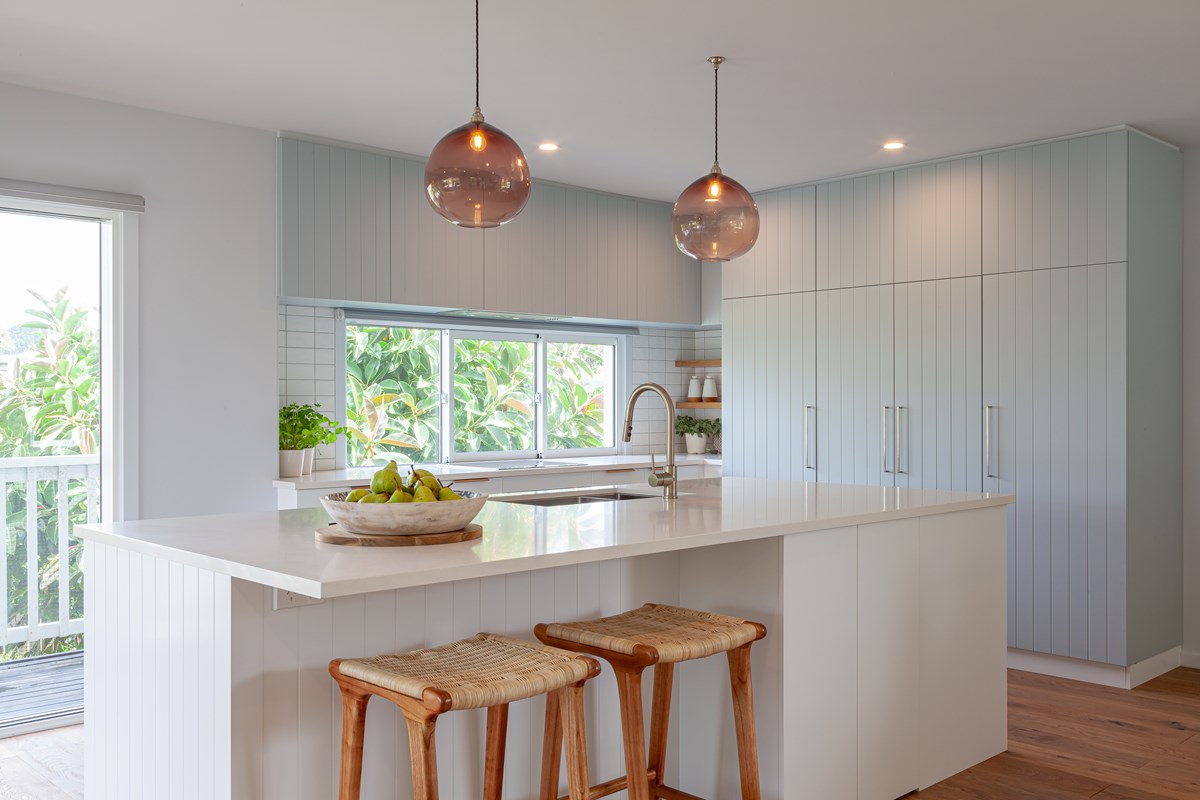 Villa Blue Kawhia profile Beaver Kitchens hero shot