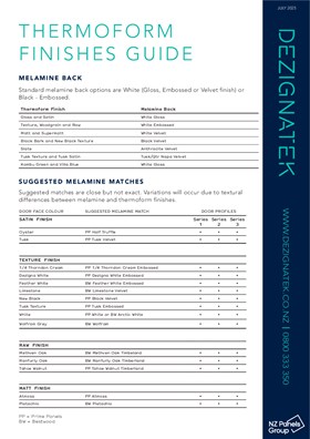 Dezignatek Thermoform Finishes Guide